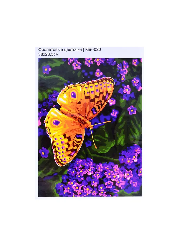 Кпн-020 Картина по номерам Фиолетовые цветочки (ПочСебяХуд) (38х28,5 см) (коробка) (LORI) 2853917 — 1