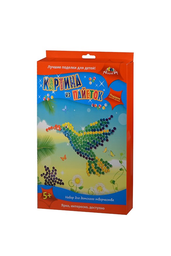 Картины из пайеток Колибри (C2422-05) (набор для детского творчества) (5+) (упаковка) 2407669 — 1