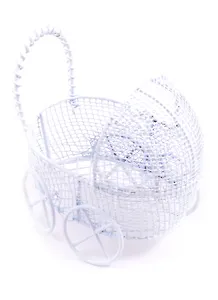 Декоративные элементы из металла Коляска белая