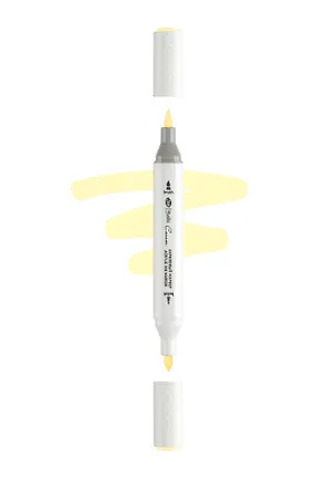 Маркер акриловый "Сонет" лимонный светлый, двусторонний, перо кисть/пуля 3121977