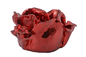 Подсвечник со свечой Алая роза (9х9х5) (464-021)
