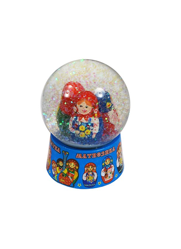 Шар большой Матрешка (полистоун деколь цв.синий) (098D-65-34B) 2381140 — 1