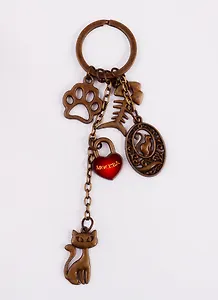 Брелок гроздь Москва.Кошки (цв.бронза)  (176BR-8C-19)