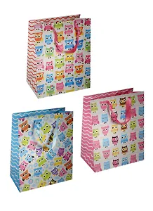 Пакет подарочный бумажный А4 26*32*12.5 "Cовы. Owls с волнистыми линиями", дет., мат. ламинат, Kairui