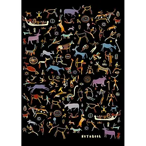 Записная книжка, Эксмо А6 (110*145) 96л. Книги для записей Графика. Наскальная живопись твердая обложка КЗФ69