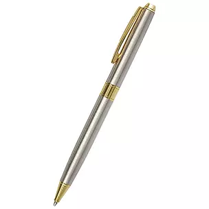 Подарочная ручка шариковая синяя "Harmony", бел. и желт. металл — 243026 — 1