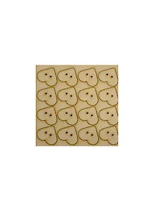 Набор пуговиц Сердце-1 (13988) (16шт) (25мм) (игрушка из дерева) (упаковка)