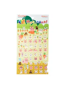 Наклейка декоративная зефирная 2 Зайцы 1 (95х185) (Наклей-ка) (упаковка)