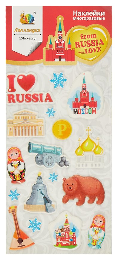 Наклейки декоративные, многоразовые, зефирные 4 Россия 1 7*16см 346730 — 1
