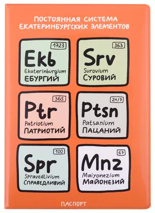 Обложка для паспорта Постоянная система екатеринбургских элементов (ПВХ бокс) — 2937817 — 1