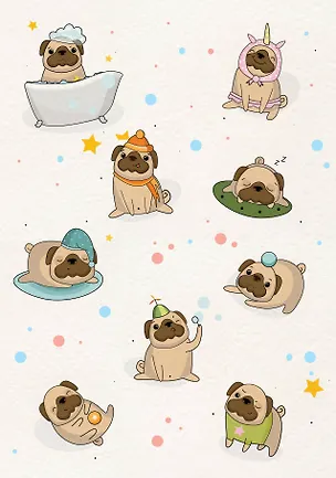 Тетрадь в клетку Эксмо, "Мопсы", 48 листов 253740