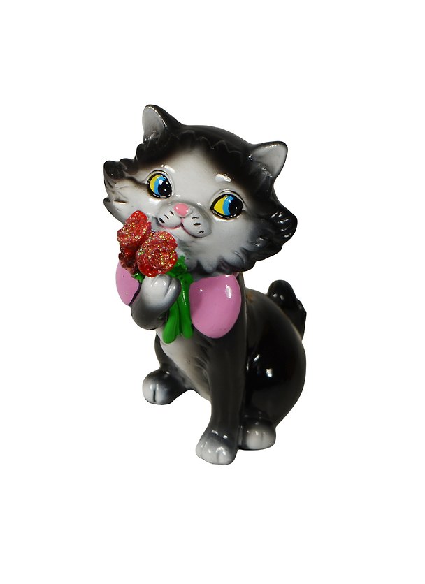 Фигурка Котик с бабочкой 6х9,5х11,8см (20018) 2450896 — 1