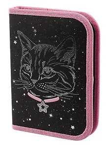 Пенал 1 отделение "Созвездие кота" 19*13 см, молния