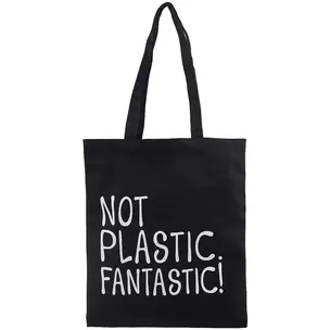 Сумка-шоппер Not Plastic. Fantastic! черная, текстиль, 40см.*32см., с 2 ручками — 2773507 — 1