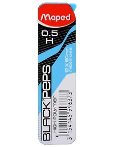 Грифели 0,5мм Н (12 шт), "BLACK PEP'S", Maped