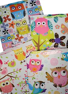 Пакет подарочный бумажный А3 42*32*11.5 "Такие разные совы", дет., мат. ламинат, Kairui