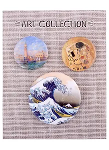 Набор значков Art collection (металл) (2 шт 25мм, 1 шт 38мм)