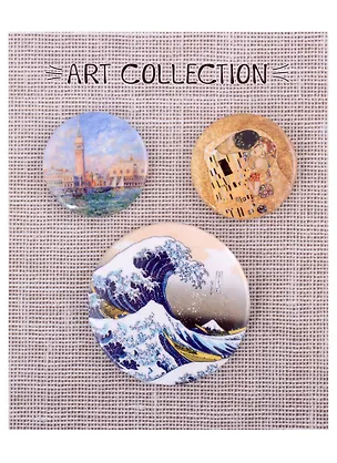 Набор значков Art collection (металл) (2 шт 25мм, 1 шт 38мм) 2907478