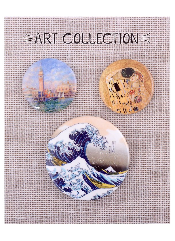 Набор значков «Art collection», металл, 2 штуки 25 мм, 1 штука 38 мм 2907478 — 1