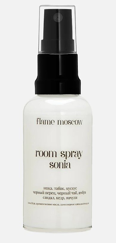 Спрей ароматический Sonia (Кожа,Табак,Мускус,Черный перец,Черный чай,Амбра Сандал,Кедр,Пачули) (50мл) (flame-SP011) 3103917 — 1