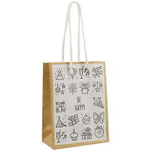 Пакет А6 "BE HAPPY" крафт, женск.