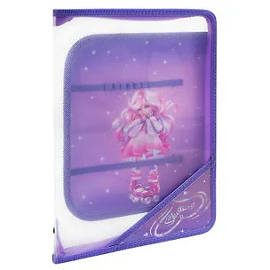 Папка для труда А4 "ДЕВОЧКА НА РОЛИКАХ" 32,8*22,8см, пластиковая, молния с 3х сторон, внутр.блок для канц.принадлежностей 3080719