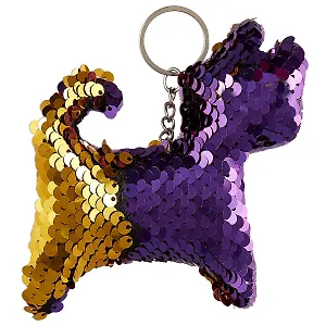 Брелок с пайетками Собачка (текстиль)