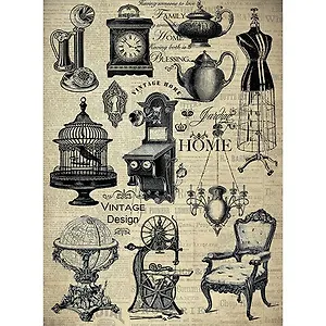 Рисовая бумага для декупажа Craft Premier, А4, 25г/м, Винтажный интерьер CP06179-1