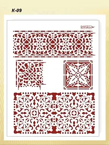 Трафарет пластиковый многоразовый Кружевные бордюры (20х25) (К-09)