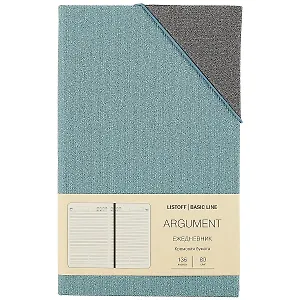 Ежедневник недат. А5 136л "Argument" хаки, иск.кожа, тв.переплет, тонир.блок, ляссе