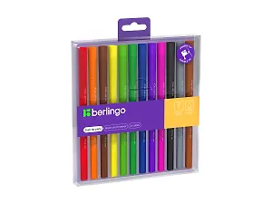 Фломастеры 12 цветов "Brush&Fineliner" кисть/линер, Berlingo