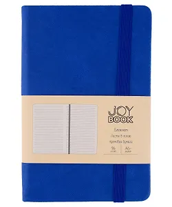 Записная книжка А6- 96л кл. "Joy Book. Синее озеро" иск.кожа, тонир.блок, скругл.углы, ляссе, резинка, карман на задн.форзаце