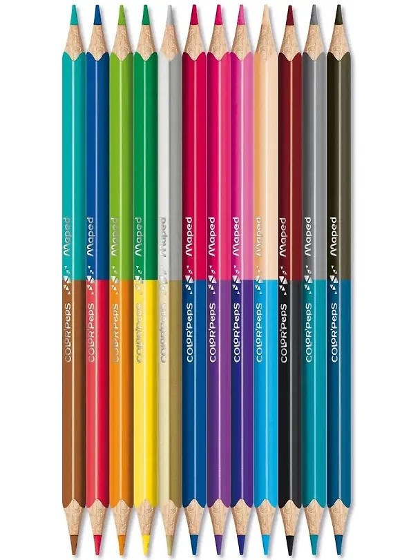 Карандаши цветные Maped, Color'Peps, двухсторонние 24 цвета 12 штук 235168 — 2