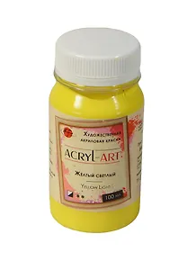 Краска акриловая "Акрил-Арт" желтый св.,100мл,банка, Таир