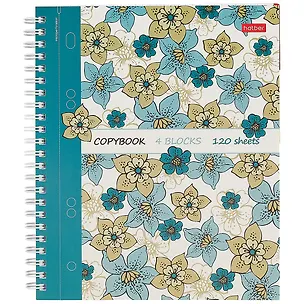 Тетрадь в клетку Hatber, "Нежные цветочки", 120 листов, в ассортименте 252456