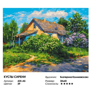 Набор для творчества Живопись на холсте 30х40см Кусты сирени 435-AS