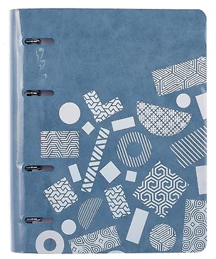 Тетрадь 120л кл. "FOLGA. 8" на кольцах, смен.блок, обл. кож.зам, тиснение серебр.фольгой 3084236