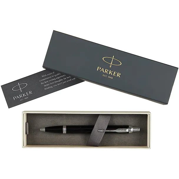 Ручка подарочная шариковая синяя, IM Black CT, Parker 242971 — 7