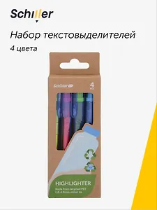 Текстовыделители 04шт "ECO", Schiller