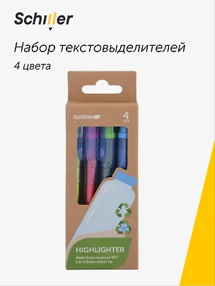 Текстовыделители "ECO", 4 штуки, Schiller 3116044