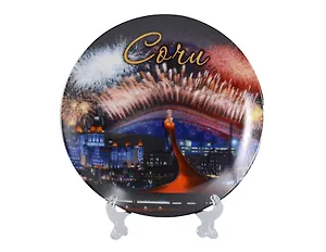 Тарелка декоративная Олимпийский ночной (фарфор) (15см) (Сочи) (15-6-135K21)