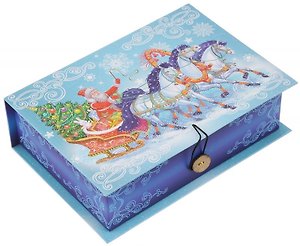 Коробка для подарков, Феникс Презент, Дед мороз на тройке-М 20*14*6см
