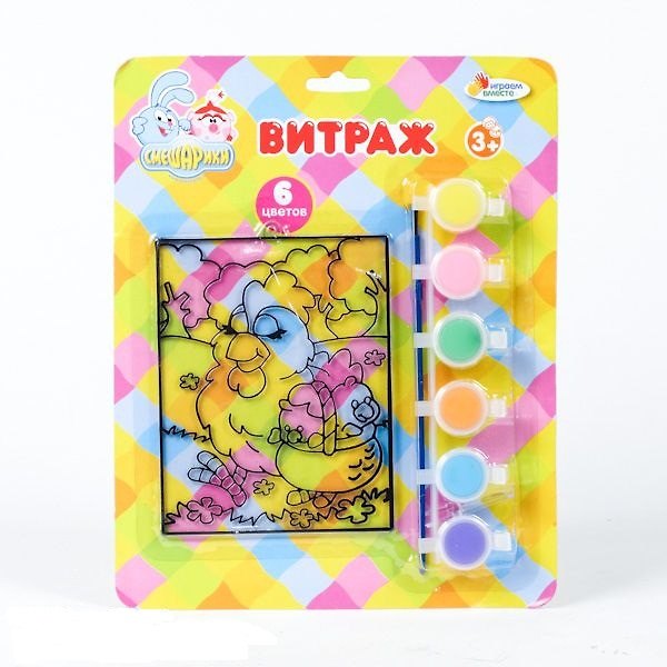 Витраж Смешарики (+ краска и кисточка) (7535-SC) (156231) (блистер) 2352243 — 1