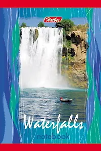 Блокнот А7 80л кл. "Водопады" гребень, с блестками, цв.обл, офсет, Hatber