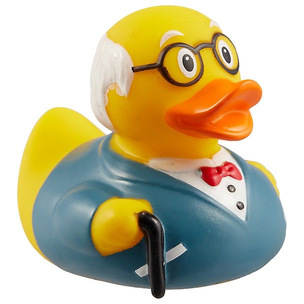 Игрушка для ванной, уточка резиновая FUNNY DUCKS "Уточка дедушка" (1901) 2530537 — 1