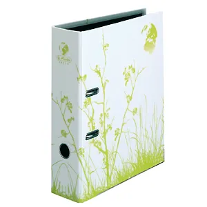 Папка архивная 80мм А4 "Green" белая, картон, Herlitz