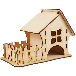 Чайный домик Лесовичка с заборчиком-2 (2160503) (21х12х15,5см) (игрушка из дерева) (упаковка)