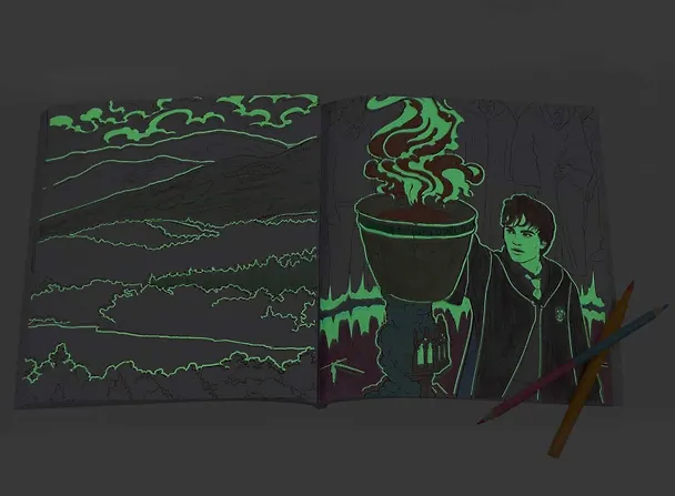 Книга Harry Potter Glow in the Dark Coloring Book Гарри Поттер Светящаяся раскраска () — 5