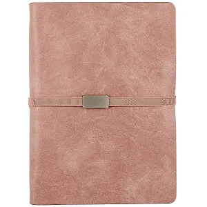 Ежедневник-органайзер недат. А5+ 160л 160*225 "Жатка" розовый, кожзам, мягкий переплет, тонир.блок, 4 кольца, гориз.резинка