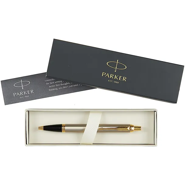Ручка подарочная шариковая синяя, IM Brushed Metal GT, Parker 243005 — 2